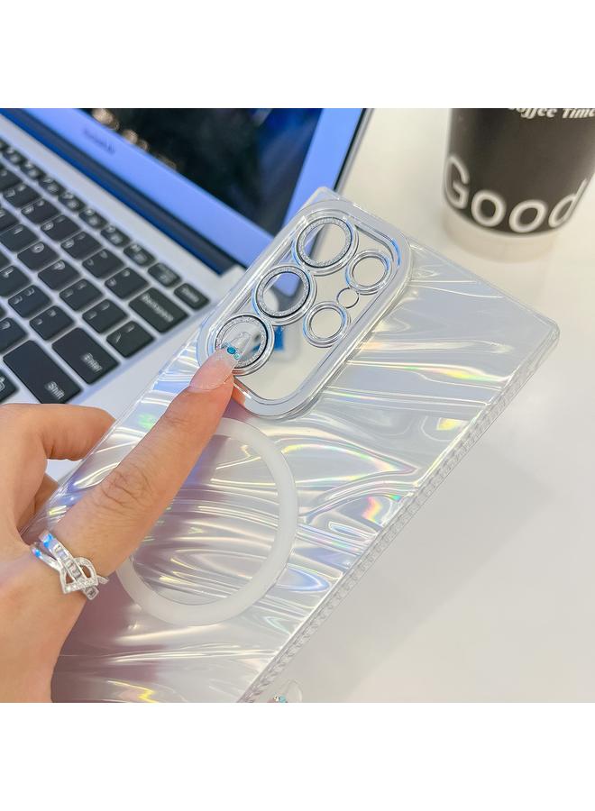 S-TOP Case For Samsung Galaxy A54 5G Plating Texture Wristband MagSafe TPU Phone Case with Glitter Lens Film - Image 5