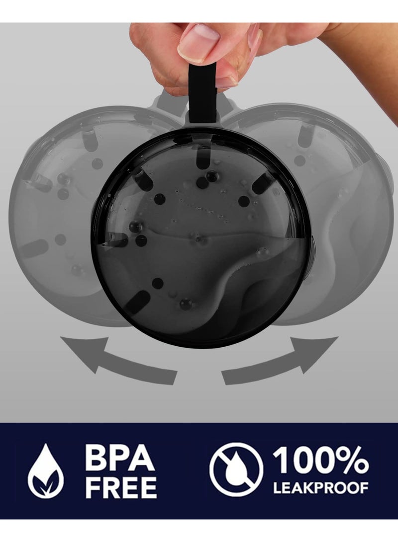 Denture Case, Definitely No-Leak Denture Bath Box for Traveling Perfectly, Denture Cup with Strainer & Magnetic Mirror,Completely Clean Care for Retainer, Mouth Guard, & Denture (BLACK) - Image 3