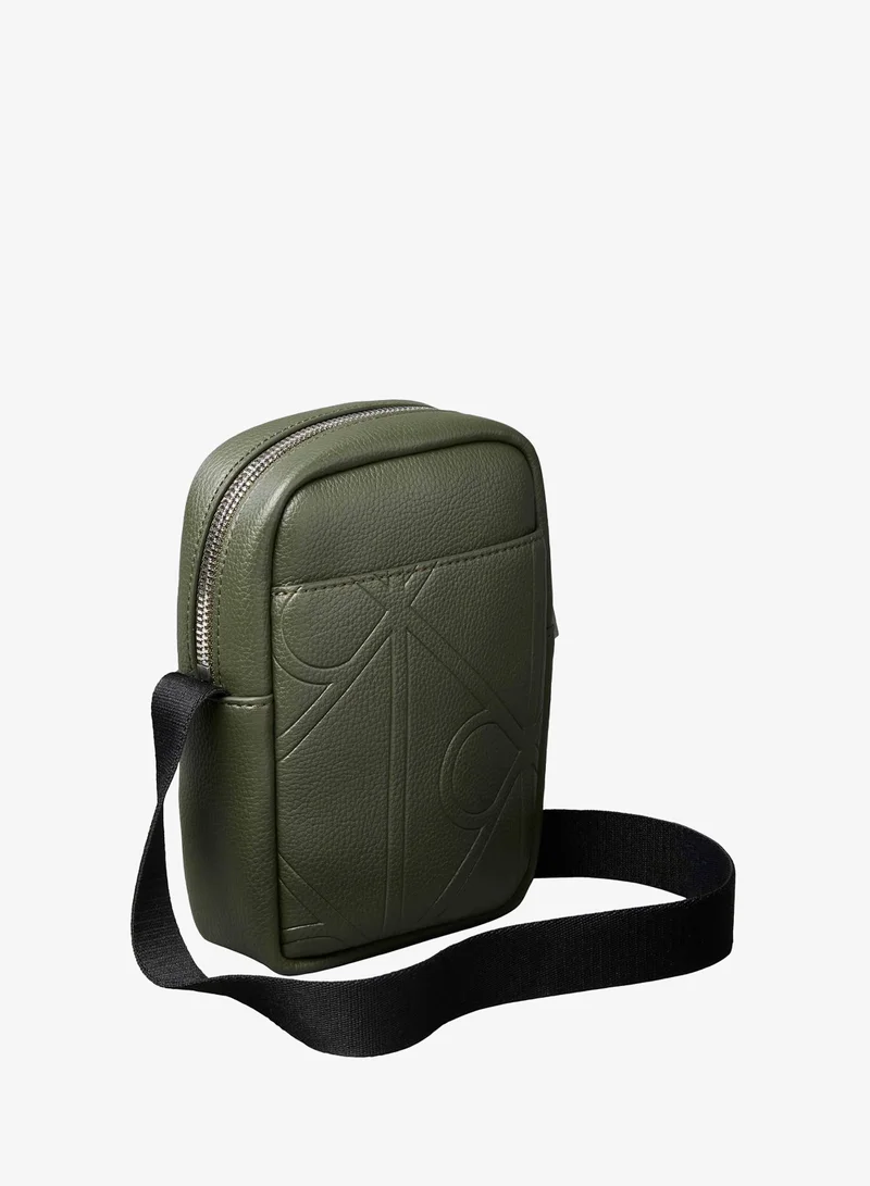 CALVIN KLEIN Deep Depths Allover Embossed Emblem Logo Slim Reporter Bag for Men | Best Price UAE