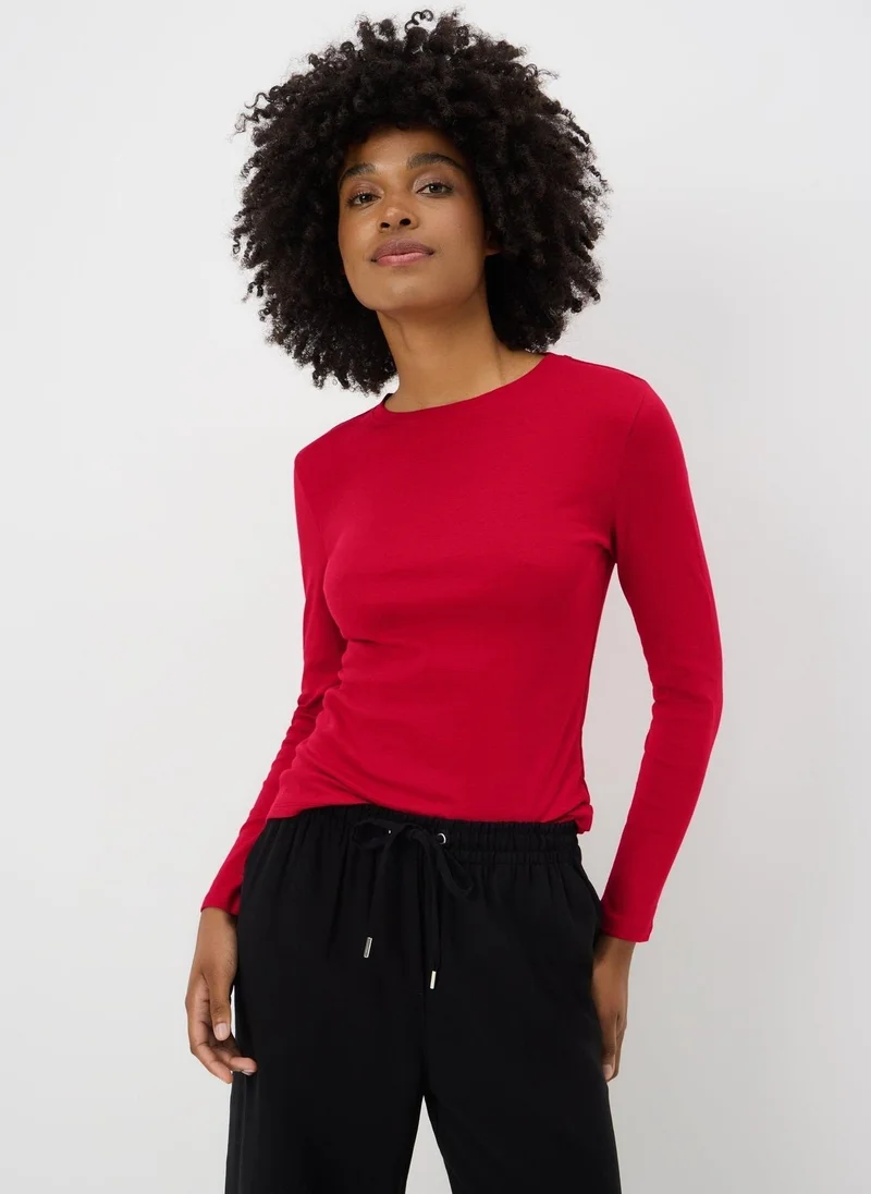 Matalan Red Fitted Long Sleeve T-Shirt