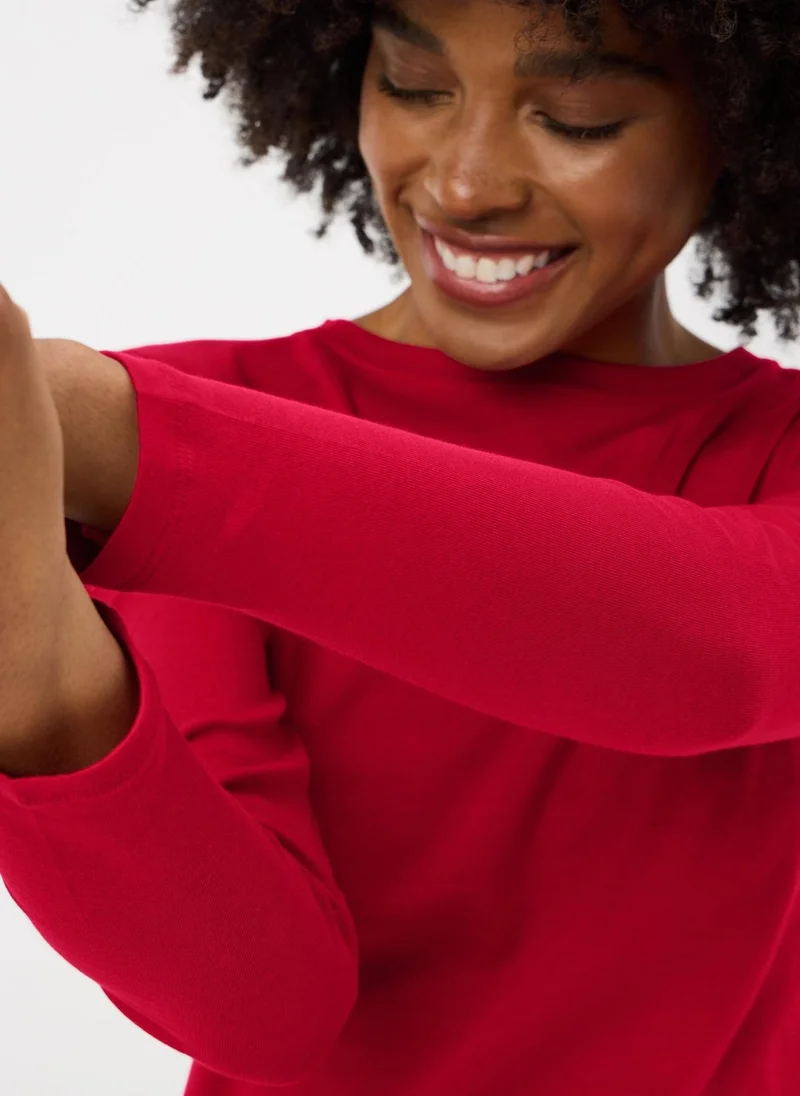 Matalan Red Red Fitted Long Sleeve T-Shirt for Women | Best Price UAE