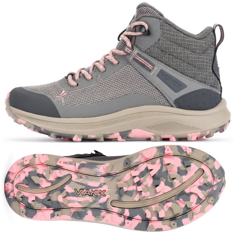 Viakix Monterra Mid Womenâ€™s Waterproof Hiking Boots â€“ Lightweight Comfortable Trail Shoes for Trekking, Backpacking, Thru & Day Hikes, Grey 8 - Image 1