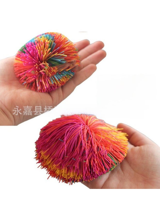 Colorful Rubber Ball Rubber Ball Colorful Fur Ball Rubber Silk Ball Kindergarten Fur Ball Colorful Rubber Ball - Image 2