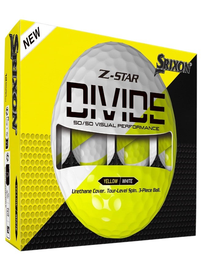 Srixon New Z-Star Divide 2025 Golf Balls Dozen (Yellow/White) - Image 1