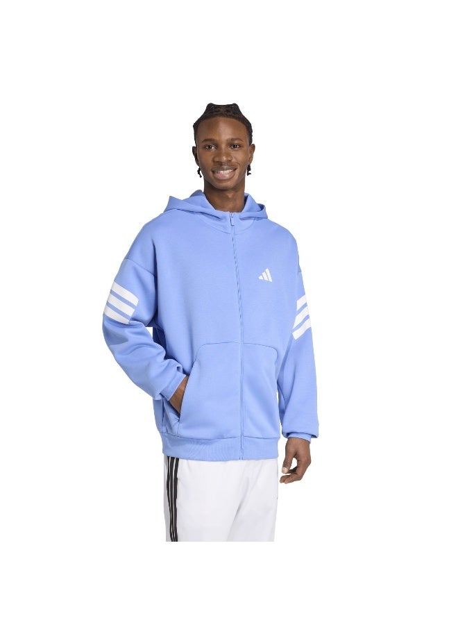 Adidas M Fi 3S Fz Blue Training Track Tops For Men XS  - Image 4