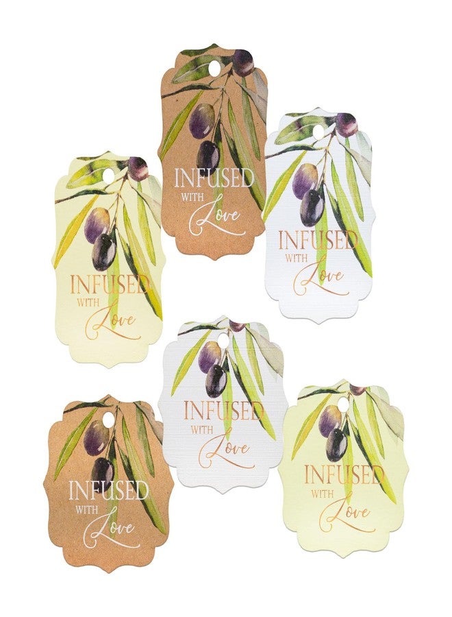 Summer-Ray.com Summer-Ray 50pcs Watercolor Olive Twig Infused with Love Gift Tags Olive Our Love and Thanks Greek Wedding (Kraft Brown, Little Violin) - Image 5