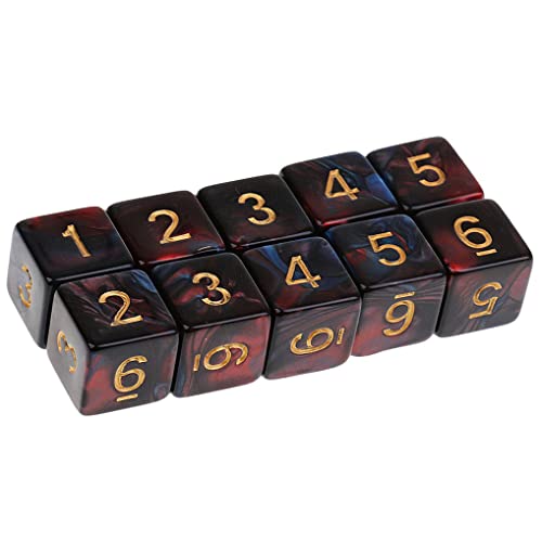 Yiotfandoll 10PCS Polyhedral Dice D6 Acrylic 16mm 6 Sided Double Color Game Dice for RPG MTG DND Table Games Red Blue - Image 5
