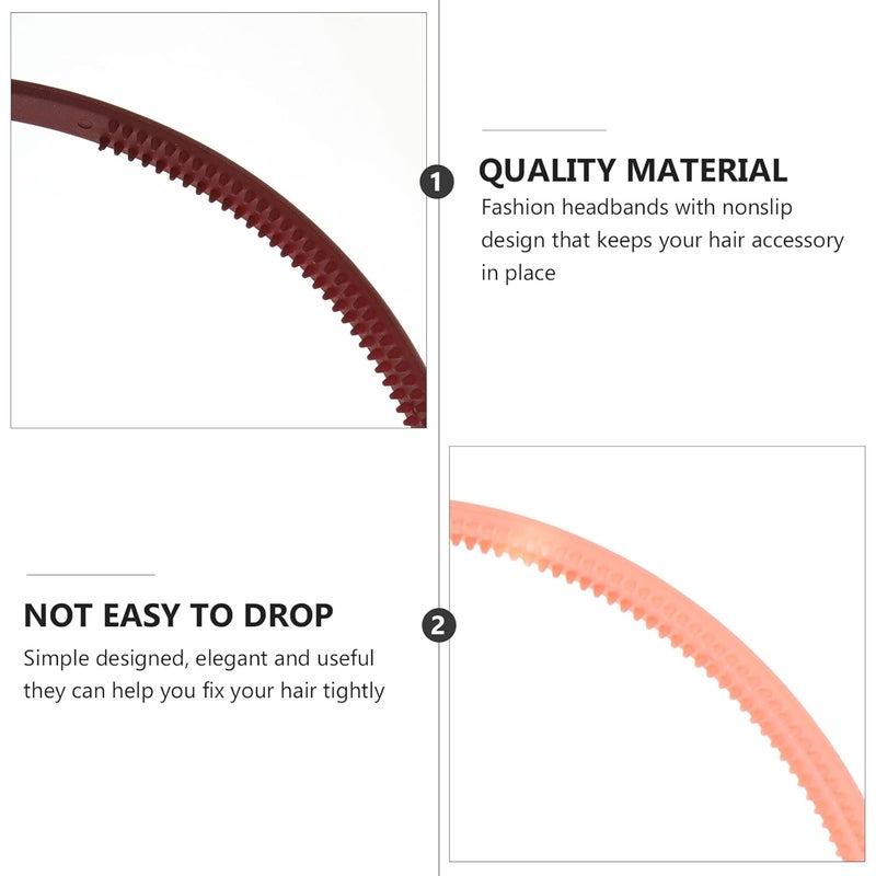 Ciieeo 10 Pieces Candy Color Plain Headband Hair Hoop with Teeth Non-slip Hair Band for Teens Women Daily Wear Random Color - Image 3