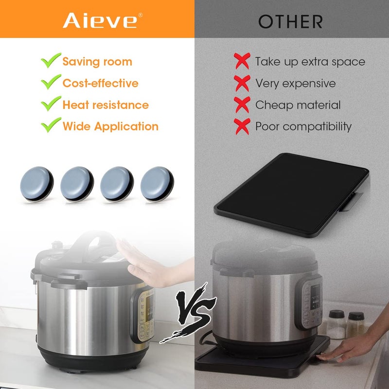 AIEVE أجهزة Aieve المنزلية المتحركة، 8 قطع منزلقات صغيرة للأجهزة، عجلات لاصقة للمنزل، أدوات مطبخ ضرورية للخلاطات، صانعات القهوة، والمقالي الهوائية - Image 4