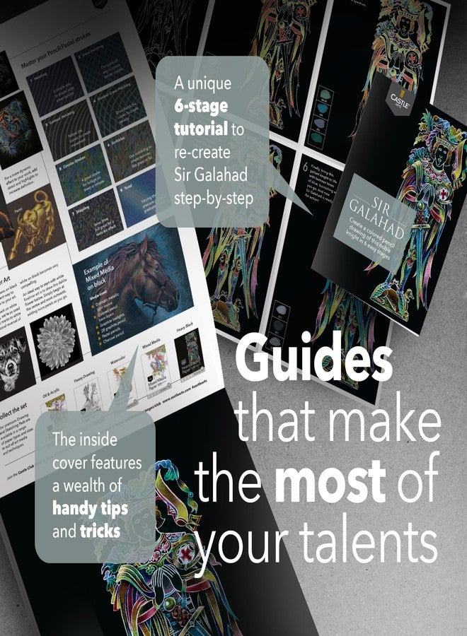 Castle Art Supplies Heavy Black Sketchpad Paper 9 x 12in | 2-Pack | 50 Sheets Each (150gsm/92lb) Artist Paper | Smooth, Silky Black Surface | Vivid Results with Pencils, Pens, Pastels (9 x 12, 2-pack) - Image 5