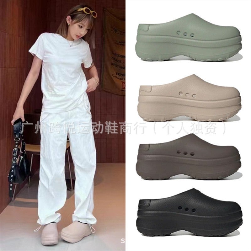 Women'S Thick-Soled Closed-Toe Shoes, Non-Slip Height-Increasing Chef Shoes, Mule Sports Half-Slipper Clogs, Sandals For Men And Women, Ins Style - Image 2