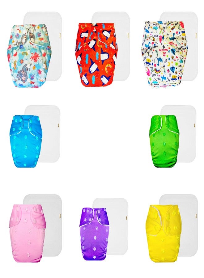 حفاضات دمبلدو القماشية الممتازة مع حشوة قطنية (عبوة من 8) | مضادة للحساسية | مانعة للتسرب | مناسبة للسفر | تغيير حفاضات بدون قلق | من 3 أشهر إلى 3 سنوات | للجنسين - Image 1