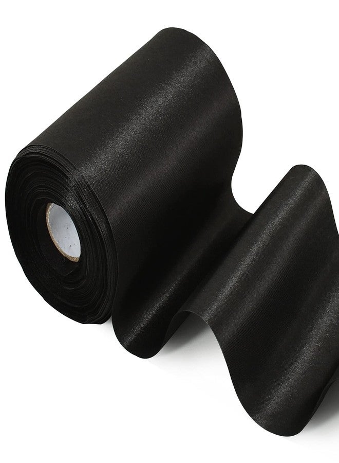 TONIFUL Black Wide Satin Ribbon - 100mm x 20m Black Satin Ribbons Solid Fabric Ribbons for Gift Wrapping Christmas Tree Wedding Car Chair Pageant Sashes Grand Opening Festival Party Decor - Image 1