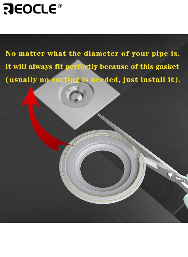 REOCLE Shower Floor Drain Backflow Preventer Sewer Core Anti Odor Plug Drain Cover Stopper with Silicone Seal Suitable for Kitchen Bathroom Laundry Room Sink Tub and Shower Drain Protection - Image 5