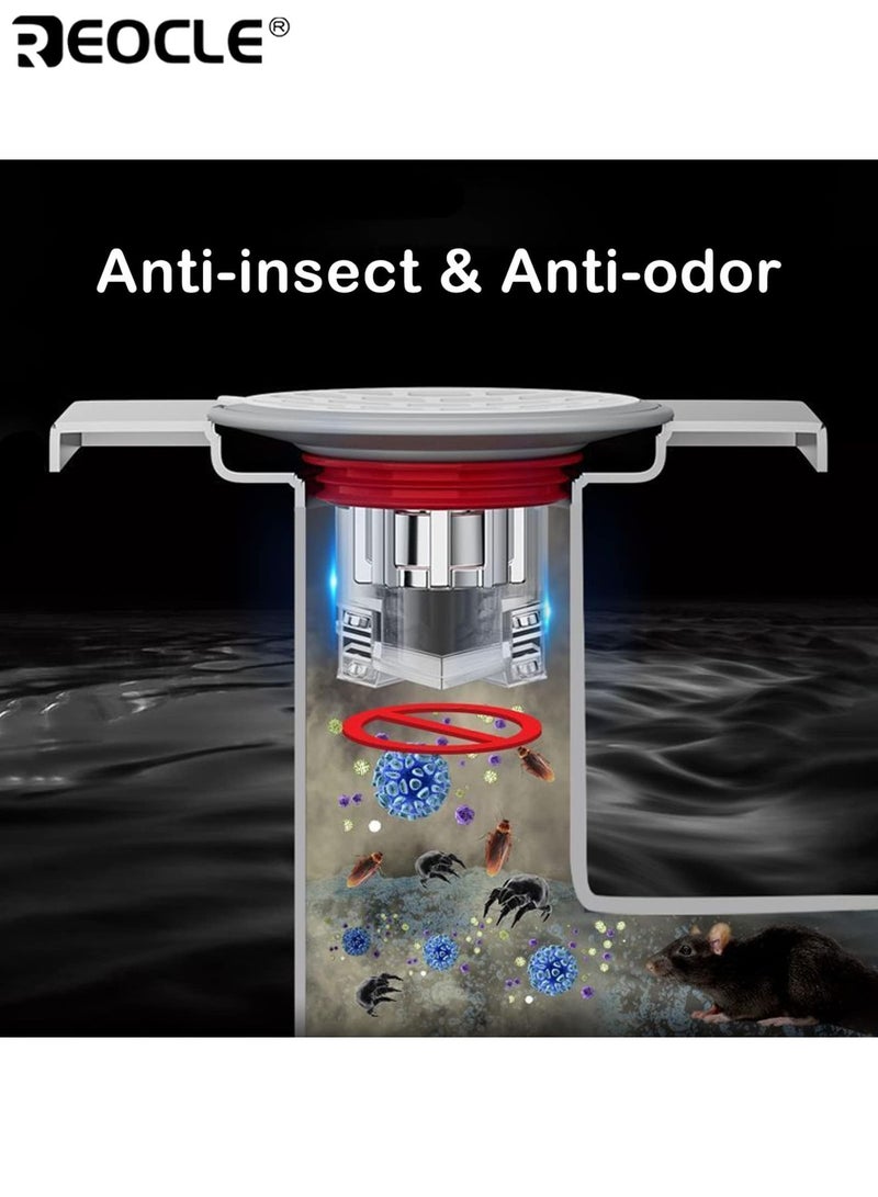 REOCLE Shower Floor Drain Backflow Preventer Sewer Core Anti Odor Plug Drain Cover Stopper with Silicone Seal Suitable for Kitchen Bathroom Laundry Room Sink Tub and Shower Drain Protection - Image 4