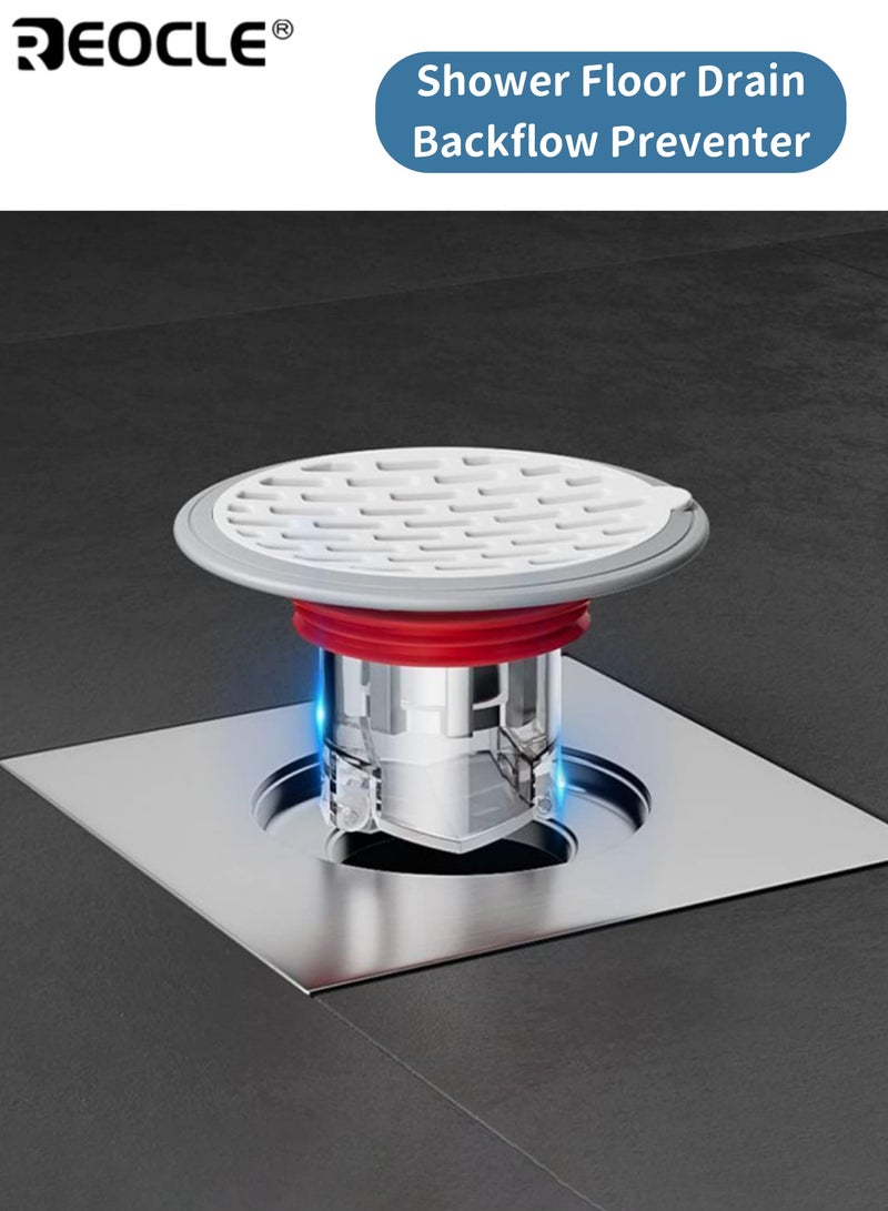 REOCLE Shower Floor Drain Backflow Preventer Sewer Core Anti Odor Plug Drain Cover Stopper with Silicone Seal Suitable for Kitchen Bathroom Laundry Room Sink Tub and Shower Drain Protection - Image 1