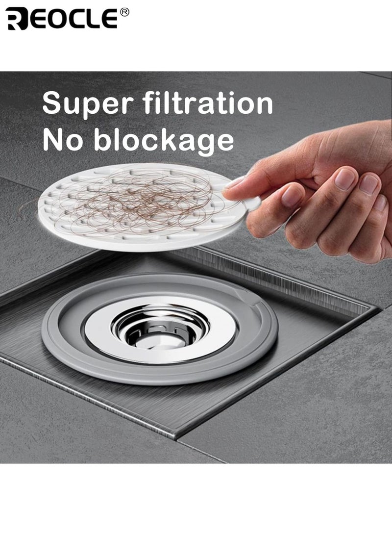 REOCLE Shower Floor Drain Backflow Preventer Sewer Core Anti Odor Plug Drain Cover Stopper with Silicone Seal Suitable for Kitchen Bathroom Laundry Room Sink Tub and Shower Drain Protection - Image 3