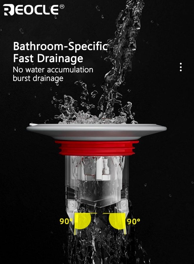 REOCLE Shower Floor Drain Backflow Preventer Sewer Core Anti Odor Plug Drain Cover Stopper with Silicone Seal Suitable for Kitchen Bathroom Laundry Room Sink Tub and Shower Drain Protection - Image 4