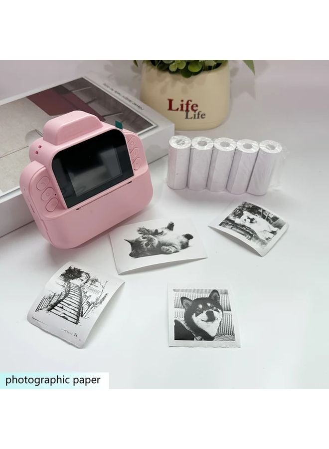 Blue Instant Print Camera with 8 Rolls Photo Paper MP3 Player HD Photo Printer - Image 2