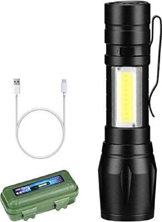 Generic Multi-Functional USB Rechargeable COB LED Flashlight Torch 0.05kg  - Image 1