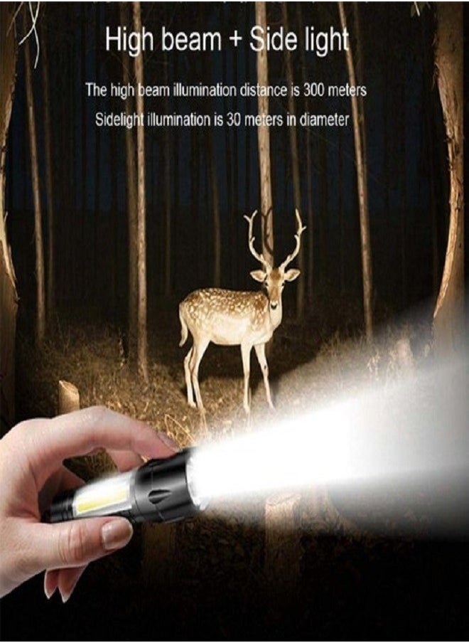 Generic Multi-Functional USB Rechargeable COB LED Flashlight Torch 0.05kg  - Image 4