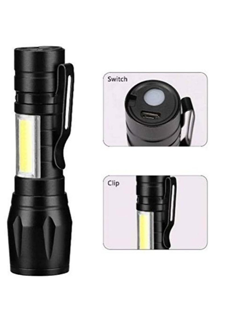 Generic Multi-Functional USB Rechargeable COB LED Flashlight Torch 0.05kg  - Image 2