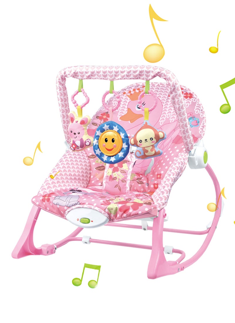 MaBaby Multifunctional Baby Rocking Chair Cartoon Theme Newborn Cradle With Music And Toys Can Sit Or Lie Down 65*46*49cm  - Image 1