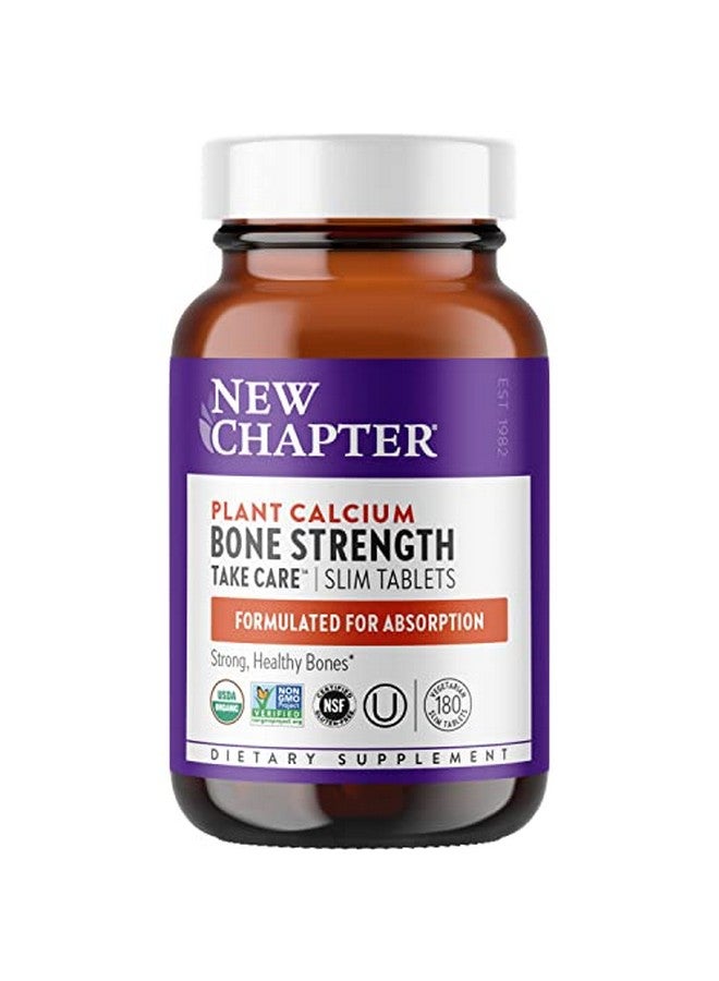 New Chapter مكمل الكالسيوم لقوة العظام من الطحالب الحمراء العضوية مع فيتامين D3 + K2 + مغنيسيوم 70+ معادن نادرة لصحة العظام خالي من الغلوتين سهل البلع 180 قرص رفيع - Image 1
