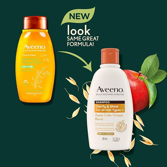 Aveeno بلسم أفيينو لتوضيح وتألق خل التفاح لتهدئة فروة الرأس لجميع أنواع الشعر 300 مل - Image 3
