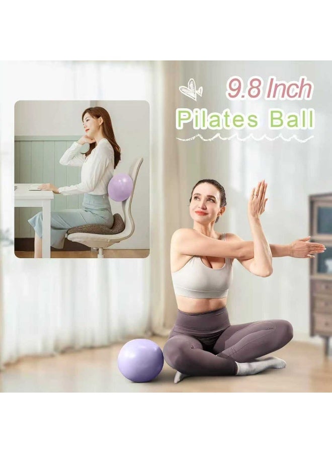 Zesen 1 Pcs Exercise Balls Thicken Explosion-proof Pilates Ball, Mini 9.84in/25cm Yoga Ball, Suitable For Body Shaping, Sensory Balance Training, Unaerated Purple - Image 5
