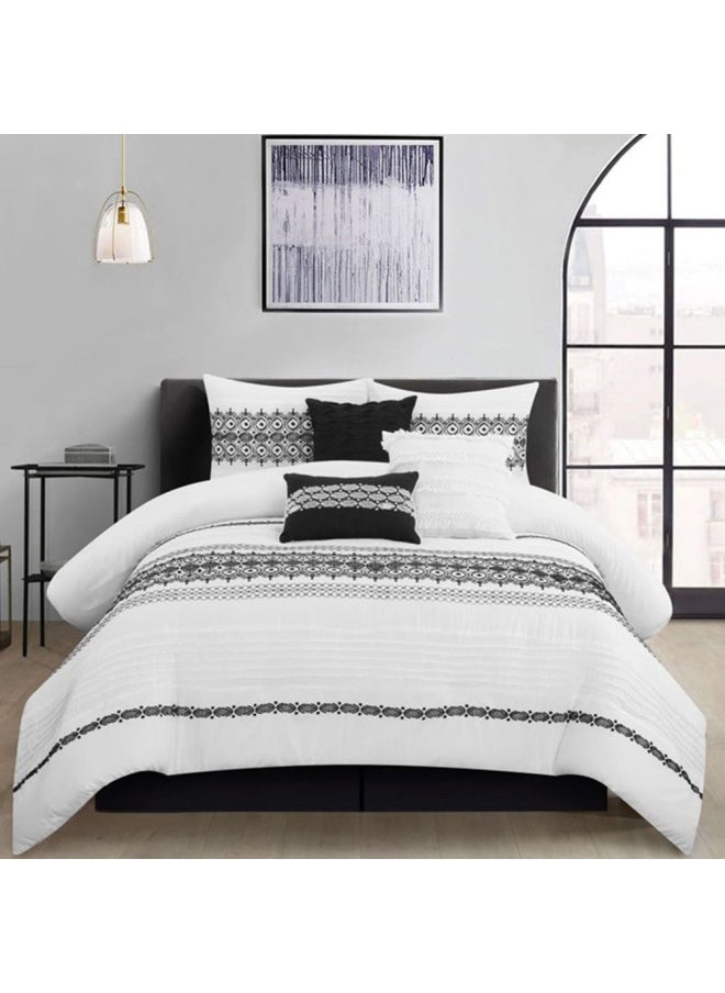 DANUBE HOME - Allure Milana 7 -Piece King Comforter Set 240X260 Cm Black - Image 1
