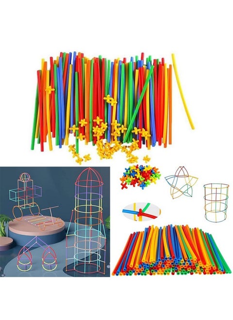 KITI KITS Educational Play And Learn Plastic Building Block Set (Straws), Multi, 103 Pcs