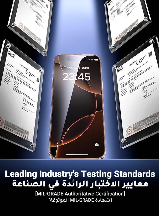 Ugreen 2 Pack iPhone 16 Pro Max Screen Protector With Auto Alignment Kit HD Free Hand Easy Installation Frame Military-Grade Protection Scratch Resistant Anti-Fingerprint Bubble Free 9H Tempered Film - Image 3