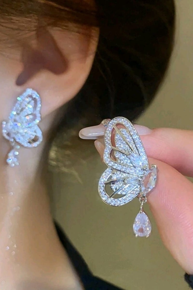 Shein Butterfly & Teardrop Shape Dangle Earrings - Image 1