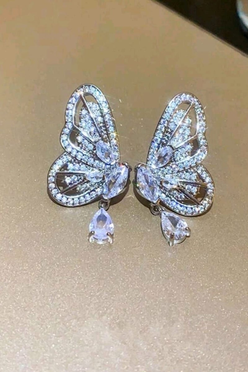 Shein Butterfly & Teardrop Shape Dangle Earrings - Image 2