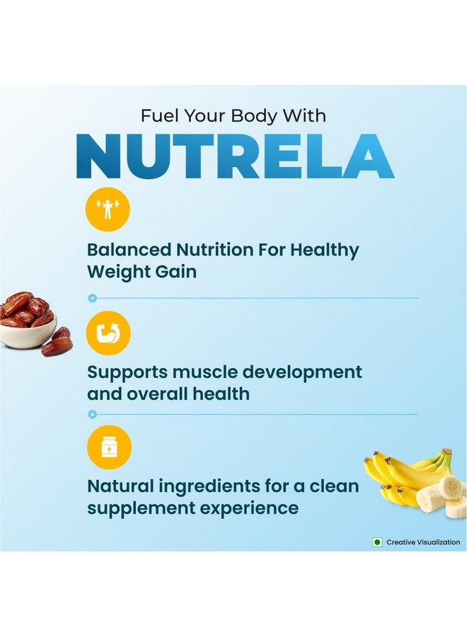 Nutrela Weight Gainer | 2kg Banana Flavour | High-Calorie Mass Gainer with Vitamins & Khandsari Sugar | Ideal for Men & Women - Image 5