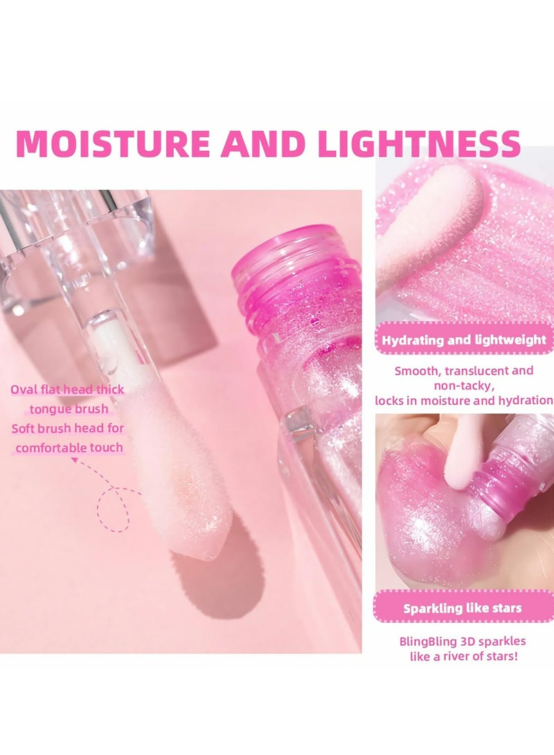 QiBest Color Changing Lip Oil, Magic Warm Change Glitter Lip Gloss, Moisturizing Color Changing Lip Glow Oil with Big Brush, Shimmery Plumping Lip Oil, Long Lasting Nourishing Non-sticky Lip Tint Oil - Image 2