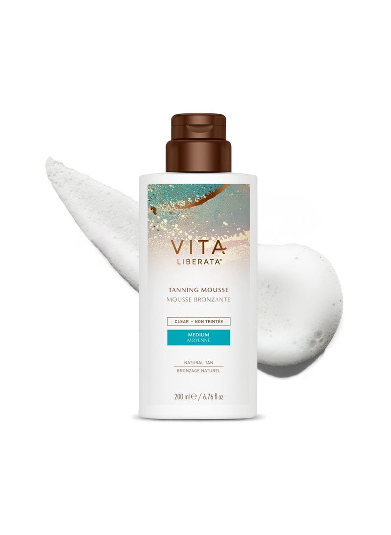 Vita Liberata - Vita Liberata Clear Self Tanner Mousse - Medium, Lightweight & Fast Drying Formula, Untinted For Minimal Transfer, Lasting Tan, Formulated with Organic Aloe Vera & Hyaluronic Acid, 6.76 fl oz - Image 1