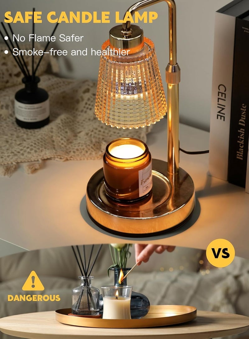 Candle Heating Lamp with Timer Dimmable, Adjustable Height, Housewarming Gift New Home Room Decoration, Birthday Gift for Lady Mom, Canister Candle Warming Wax Lamp with 2 Bulbs - Image 2