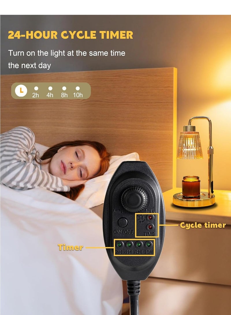 Candle Heating Lamp with Timer Dimmable, Adjustable Height, Housewarming Gift New Home Room Decoration, Birthday Gift for Lady Mom, Canister Candle Warming Wax Lamp with 2 Bulbs - Image 5