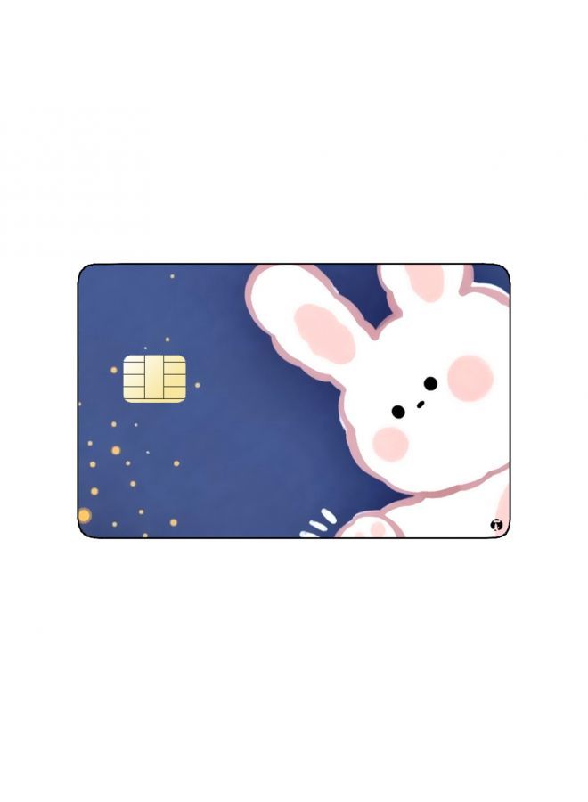 RKN PRINTED BANK CARD STICKER Cute White Bunny Drawing - Image 2