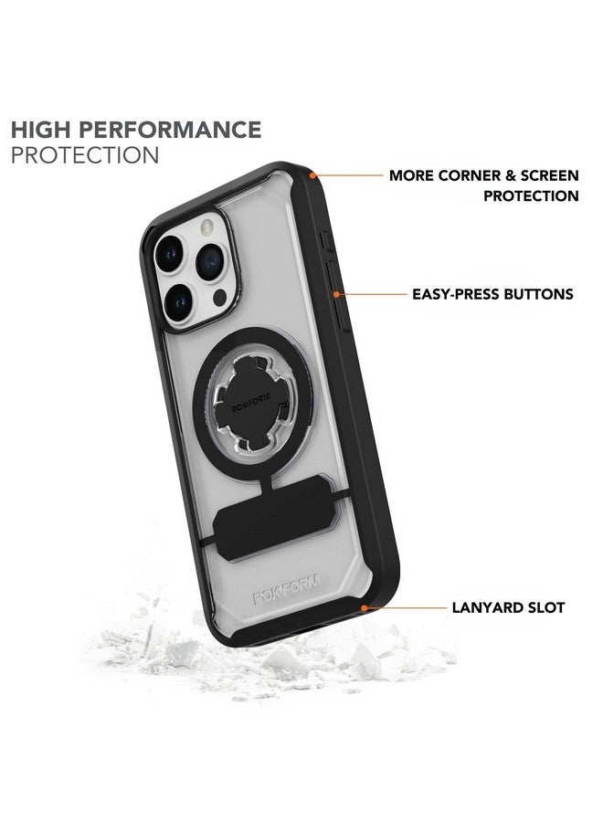 روكفورم روك فورم - جراب iPhone 15 Pro Max، سلسلة كريستال، غطاء شفاف مغناطيسي لهاتف iPhone 15 Pro Max مع قفل RokLock، درع نحيف مقاوم للسقوط (شفاف)  - Image 2
