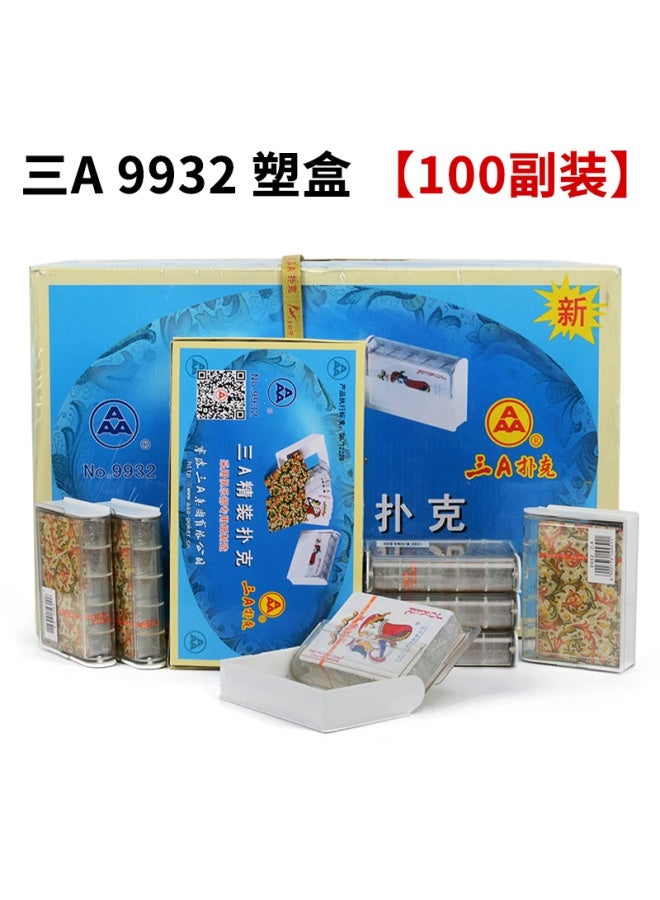 Aaa Playing Cards Aaa Entertainment Cards Durable Thickened Black Core Paper Dou Dizhu 9932 Plastic Box 100 Decks - Image 1