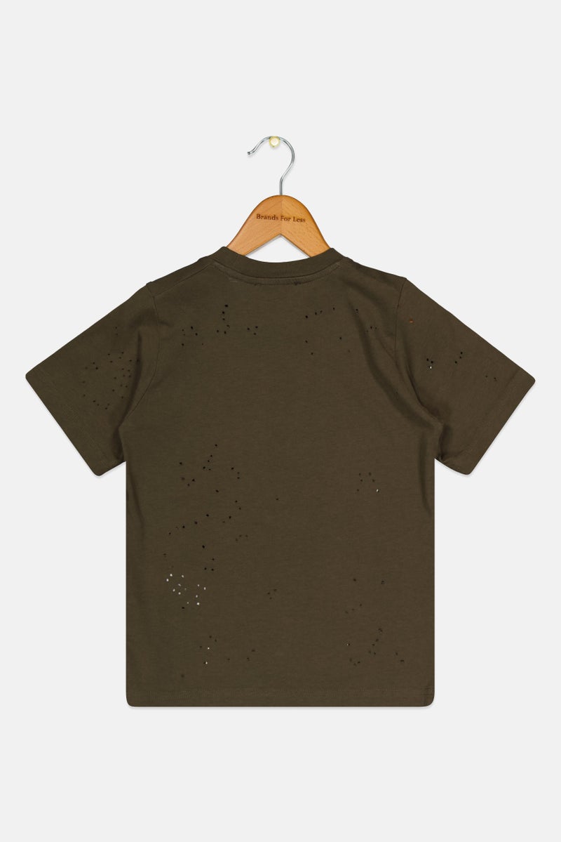 DSQUARED2 Toddlers Boy Short Sleeves Brand Logo T-Shirt, Dark Olive - Image 2