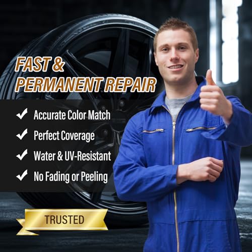 cocomfix مجموعة إصلاح خدوش حواف العجلات السوداء، مجموعة إصلاح خدوش العجلات، طلاء لمسة نهائية سوداء لجنط العجلات، إصلاح خدوش حواف العجلات بسرعة، خدوش وأضرار سطحية أخرى، طلاء جنط بلون عالمي - Image 5