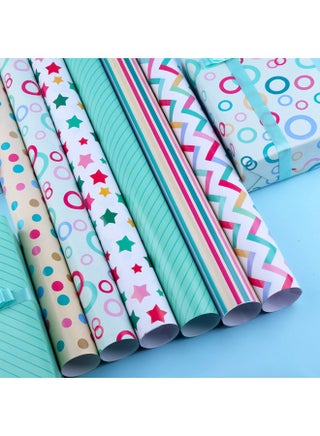 6 Sheets Gift Wrapping Paper With Accessories,Holiday Gift Wrapping Paper,Birthday Gift Box Gift Wrapping DIY, Gift Wrapping Paper for Birthday, Holiday, Wedding, Party,Kids Gift Wrapping (70cmX50cm) - view 3
