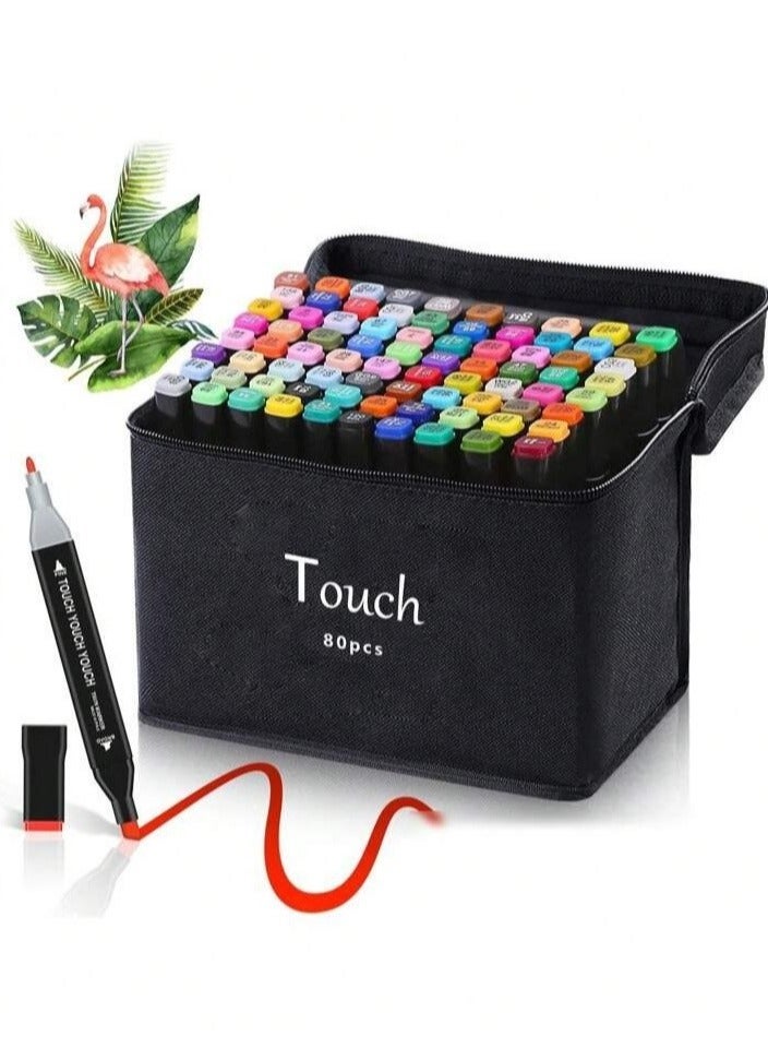 80-Piece Twin Side Marker Pens Set