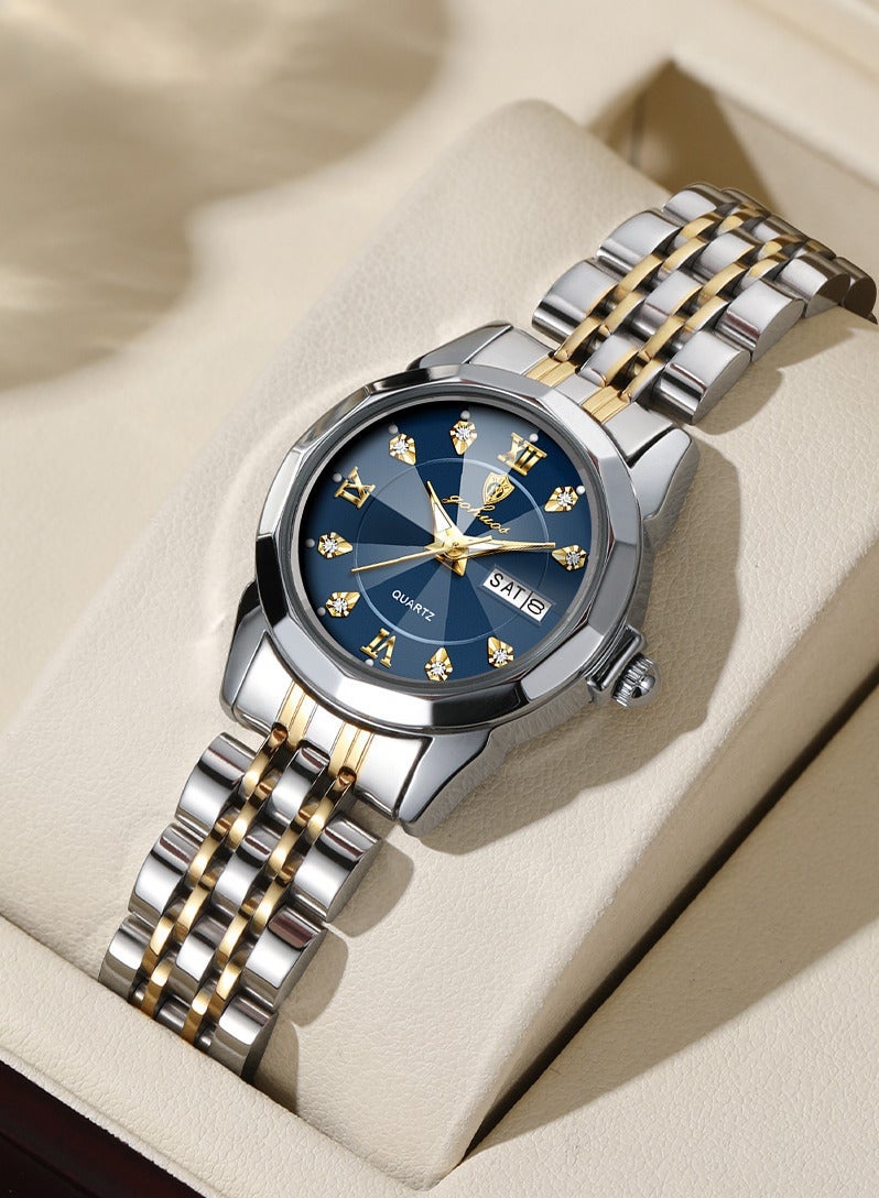 GOHUOS Women's Watch, Top Brand Luxury Stainless Steel Band Water Resistant Quartz Analog Classic Ladies Wrist Watch - 27mm - Mother or Girlfriend Gift - Image 1