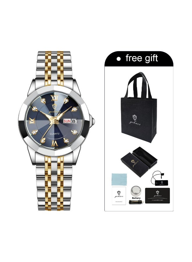 GOHUOS Women's Watch, Top Brand Luxury Stainless Steel Band Water Resistant Quartz Analog Classic Ladies Wrist Watch - 27mm - Mother or Girlfriend Gift - Image 2