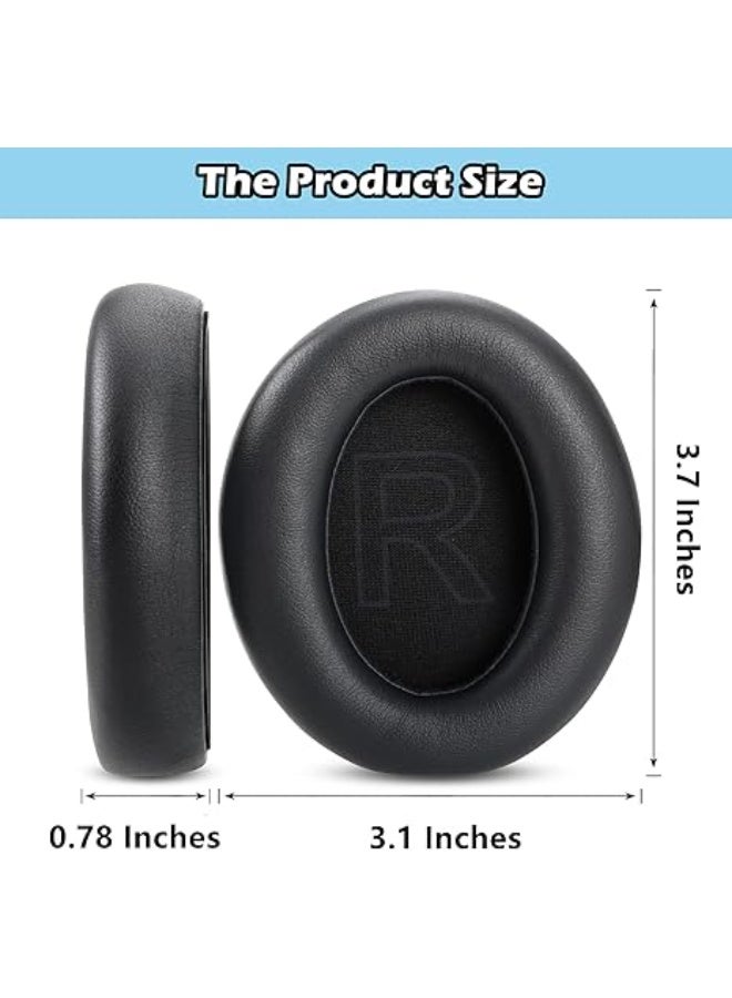 QIRG Replacement Earpads for Anker Soundcore Q11i Wireless Over-Ear Headphones, Ear Pads Cushions with Soft Protein Leather and High-Density Memory Foam - Black - Image 3